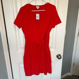 J. Crew Red Wrap Dress